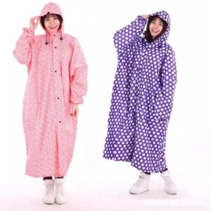 Áo mưa bít họa tiết chấm bi cài cúc
